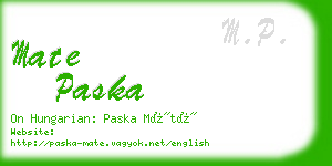 mate paska business card